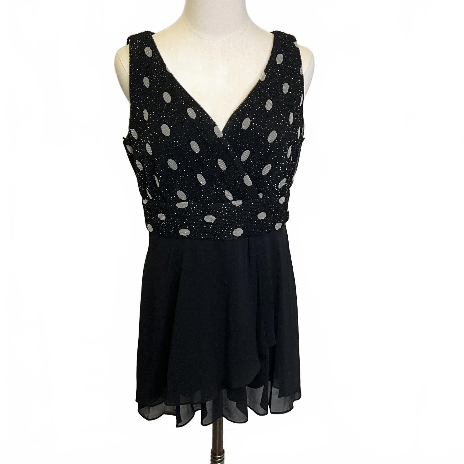 Brand New RM Richards Womens Size 12 Black Gray Mini Dress